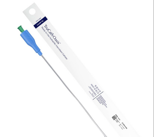 HR TruCath Oasis Ready-to-Use Hydrophilic Intermittent Catheter, TruProtect Grip, Coude Tip