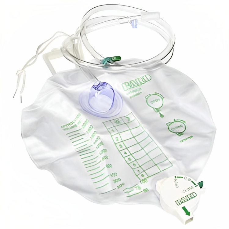 Bard Latex-Free 2000ml Drainage Bag with Safety-Flow Outlet Device