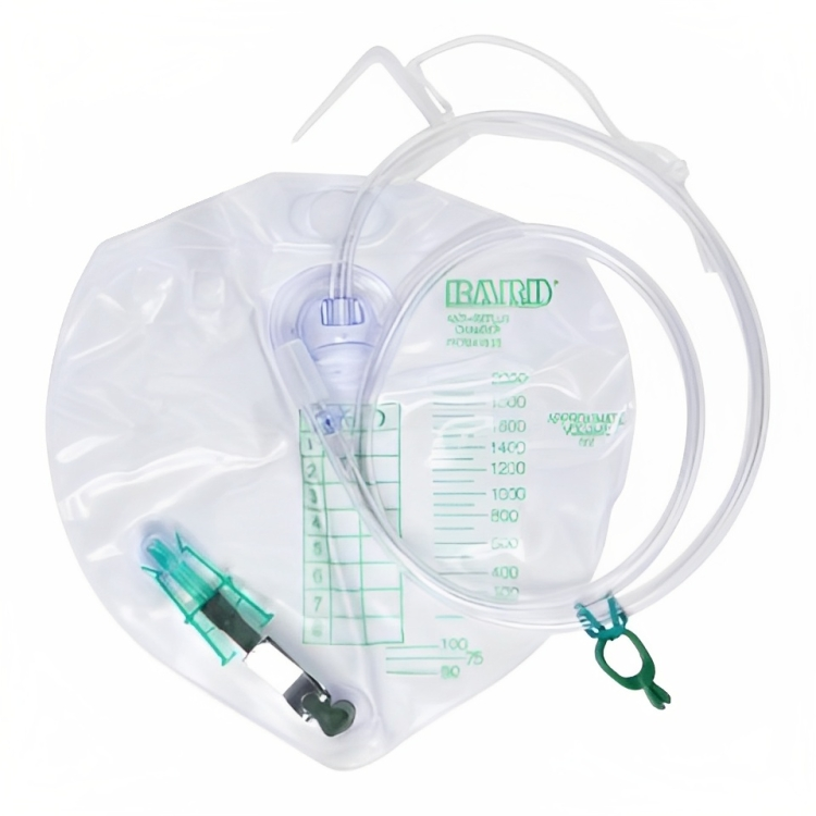 Bard Latex-Free 2000ml Drainage Bag with Anti-Reflux Chamber