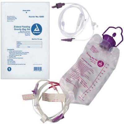 Dynarex Gravity Bag Set with 1200 cc Enteral Bag - with ENFit Connector