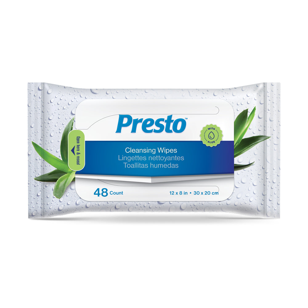 Presto Pre-Moistened Cleansing Wipes