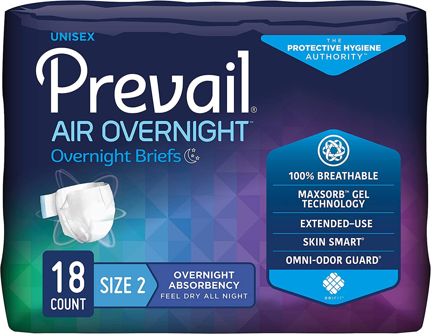 Prevail Air Overnight Extended Use Briefs - Ultimate Plus Absorbency