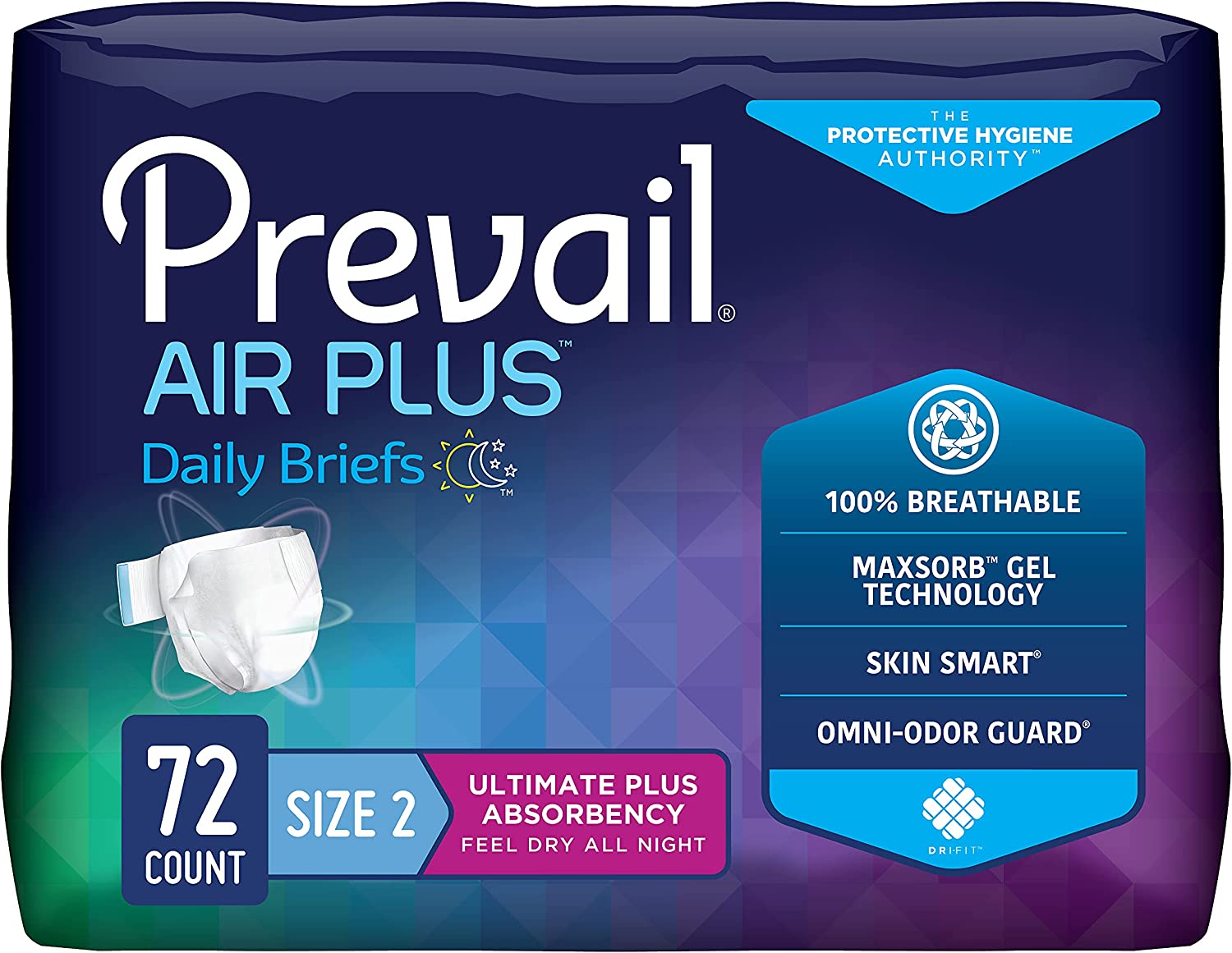 Prevail Per-Fit X-Large Size Briefs, Waist 59-64 Inches -15/Pack, 4 Ea 