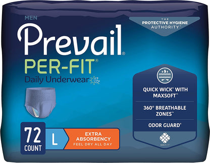 Prevail Per-Fit for Men Protective Underwear - Extra Absorbency - White