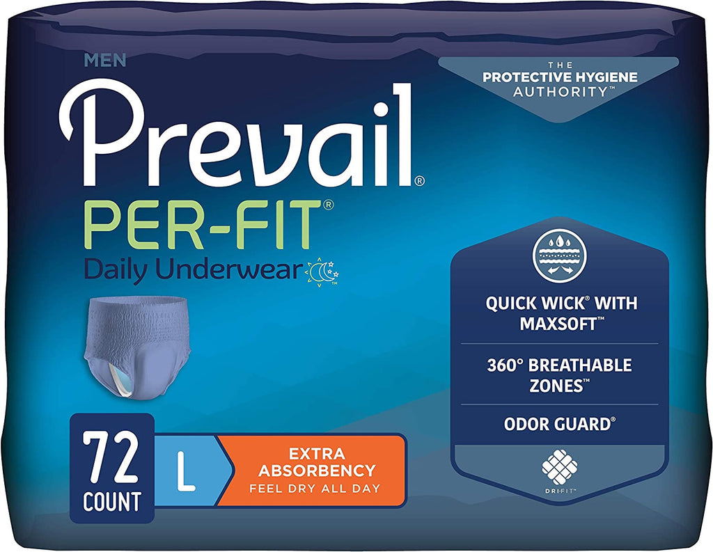 Prevail Per-Fit for Men Protective Underwear - Extra Absorbency - White